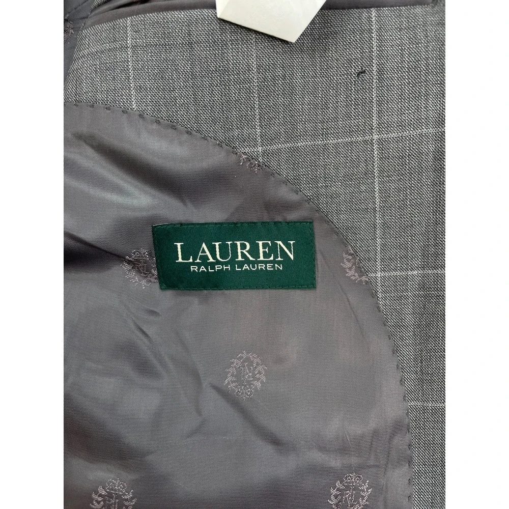Lauren Ralph Lauren Suit Mens 43R  Windowpane 2-Button Pants 34 x 30  - 2 Pcs